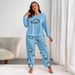 Mode Herbst und Winter Damen große Größe Casual Loungewear Pyjamas Frauen_voghion.com