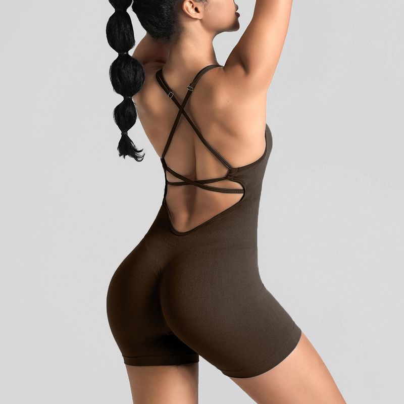Dametøj Smukt rygfitnesstøj Overtøj Hurtigtørrende tøj Yogajumpsuit Sportsdragt Yogatøjsdragt Luksus sommer_voghion.com