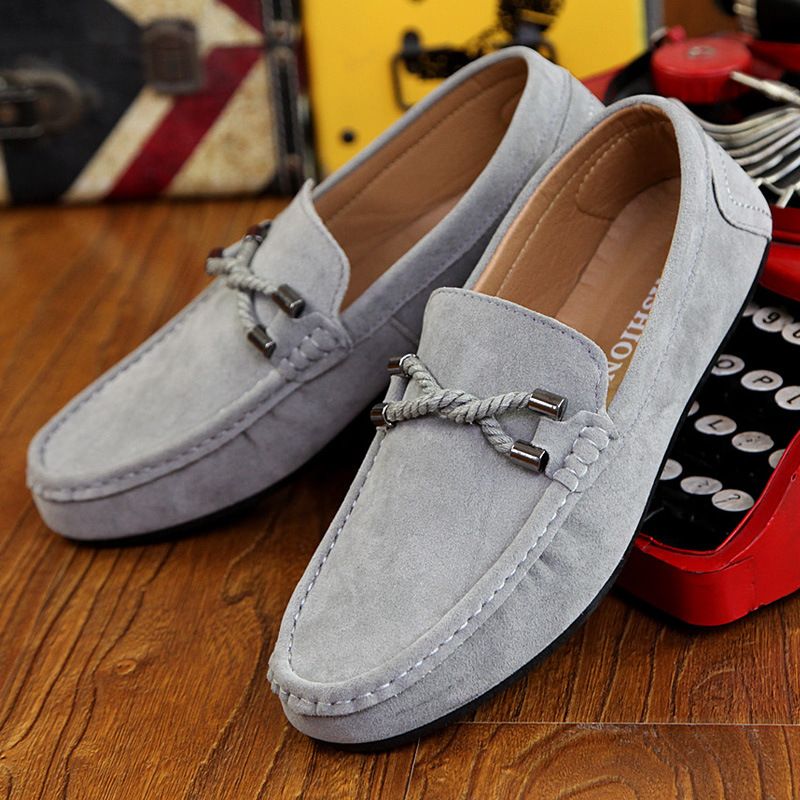 Men Loafers Business Shoes Suede Leather Soft Sole Male Casual Shoes Retro Flat Dress Shoes Moccasins Designer Slip On Men Shoe_voghion.com
