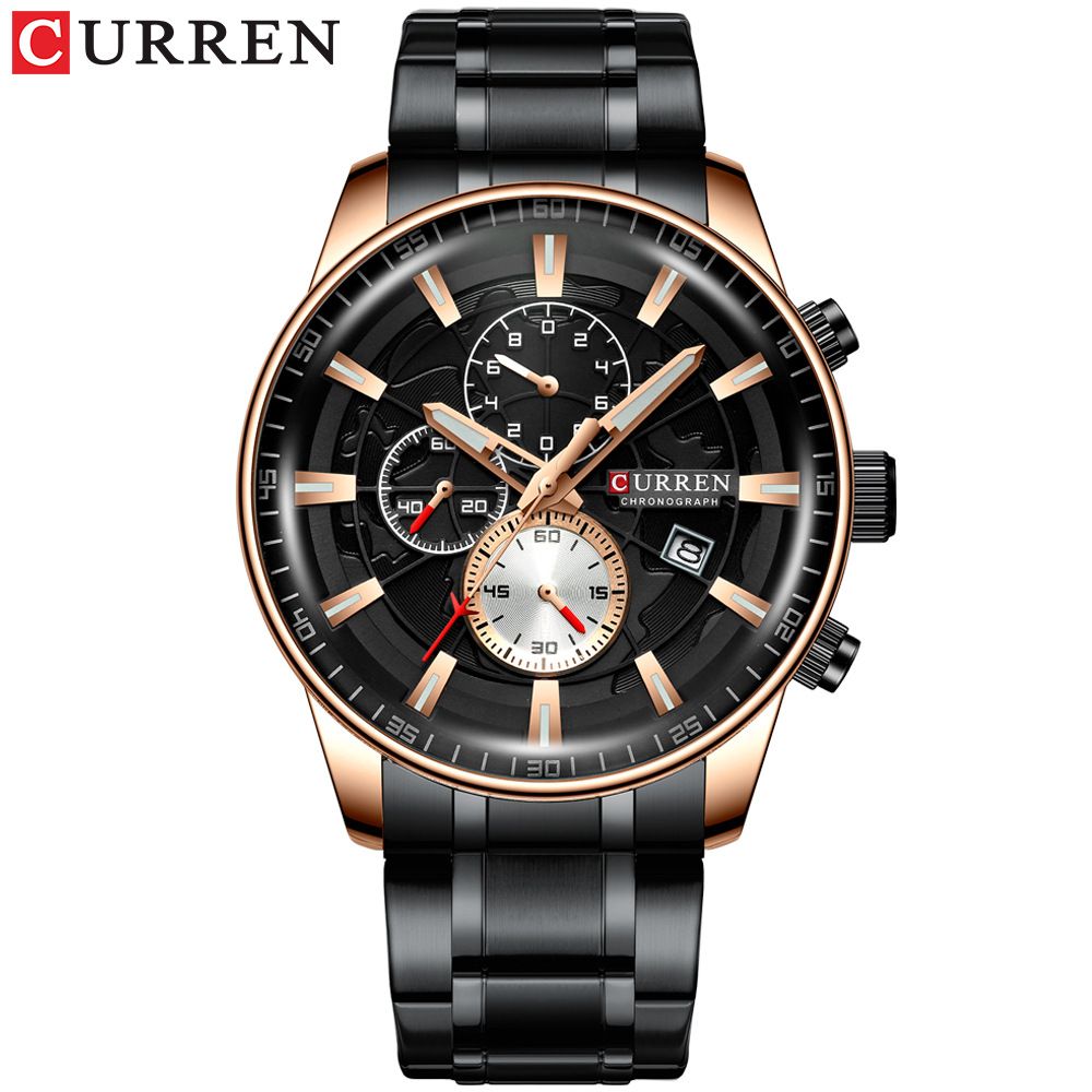 Men's Waterproof Quartz Watch With Date Display, Round Dial, Alloy Strap, Business Casual Wristwatch For Everyday Wear_voghion.com