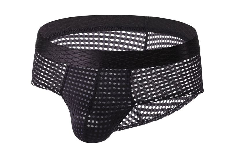 2025d Japanese And Korean Style Breathable Men's Large Mesh Sexy GAY Low Waist Wide Waistband Triangle Underwear E-109_voghion.com