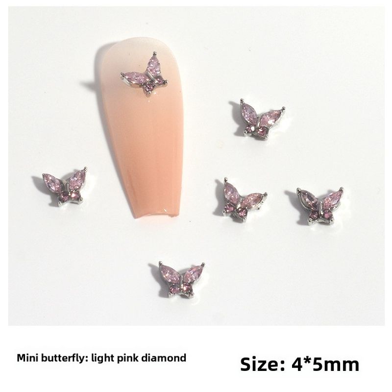 Mini Butterfly Nail Art Jewelry with Zircon and Alloy_voghion.com
