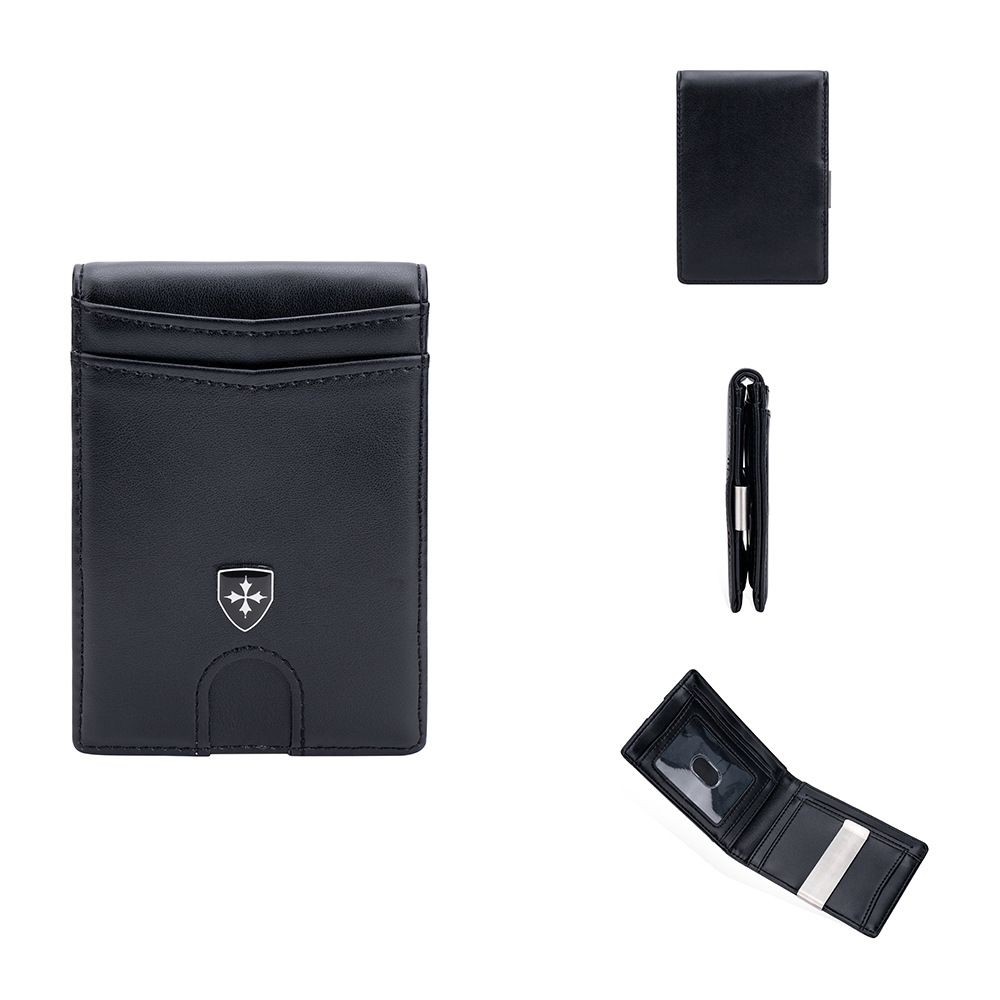 Νέο ανδρικό πορτοφόλι 20% αναδιπλούμενες υποδοχές πολλαπλών καρτών Χρωματικό κλιπ δολαρίου αντίθεσης από ανθρακονήματα Υποδοχές πολλαπλών καρτών Θήκη κάρτας RFID_voghion.com