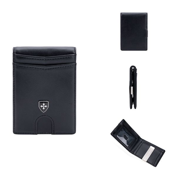 Νέο ανδρικό πορτοφόλι 20% αναδιπλούμενες υποδοχές πολλαπλών καρτών Χρωματικό κλιπ δολαρίου αντίθεσης από ανθρακονήματα Υποδοχές πολλαπλών καρτών Θήκη κάρτας RFID_voghion.com