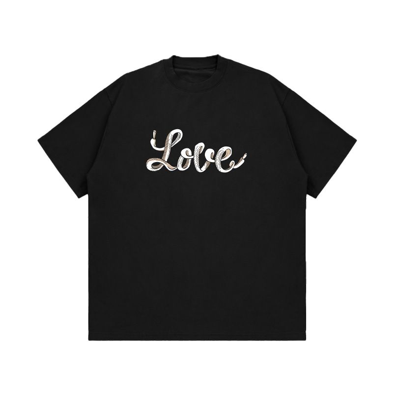 Abbigliamento maschile American High Street 260 T-shirt a maniche corte con scollo rotondo, marchio di tendenza estivo da uomo, maglietta oversize da abbinare a qualsiasi coppia_voghion.com