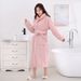 Soft Touch Micro Fleece Huva Morgonrock Plysch Lång Spa Robe Absorberande Morgonrock_voghion.com