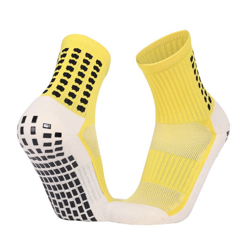 Damensocken, mittelhohe gepunktete Fußballsocken, rutschfeste Handtuchunterseite, dicke, verschleißfeste Zaubersocken, Trainingssocken_voghion.com