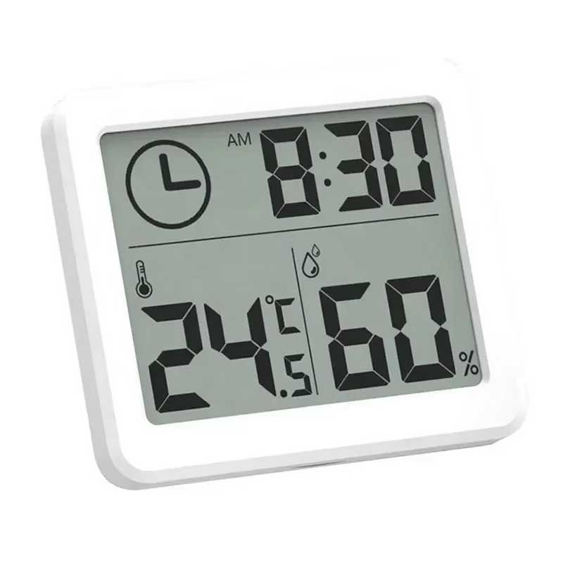 Skaitmeninis temperatūros ir drėgmės stalo laikrodis Automatinis stebėjimas Didelis LCD ekranas Daugiafunkcis elektroninis stalinis laikrodis_voghion.com