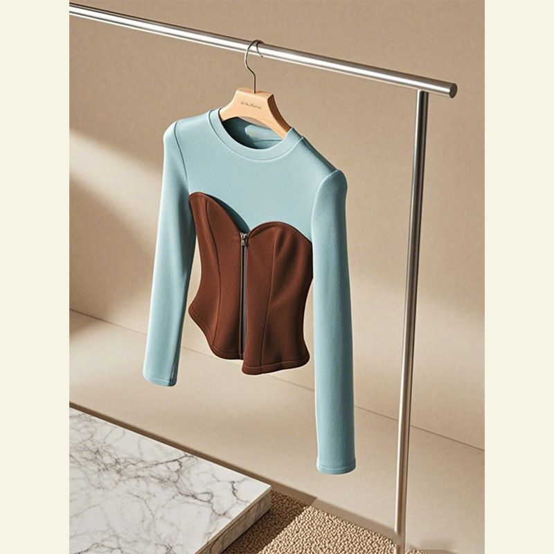 Vêtements pour femmes hiver nouvelle lumière luxe haut de gamme sens petites personnes bombardement rue âge réduction tout match lâche couleur correspondant hauts_voghion.com