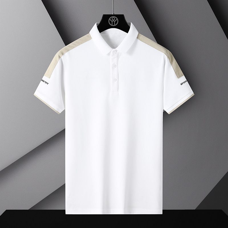 Summer short polo shirt, men's T-shirt, thin flip collar, half sleeved dad's suit, business casual trendy clothing_voghion.com