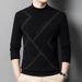 Four Flat Thick 500G Sheep Spring Autumn Men's Round Neck Wool Sweater For Middle-Aged Young Pele, Simple And Casual_voghion.com