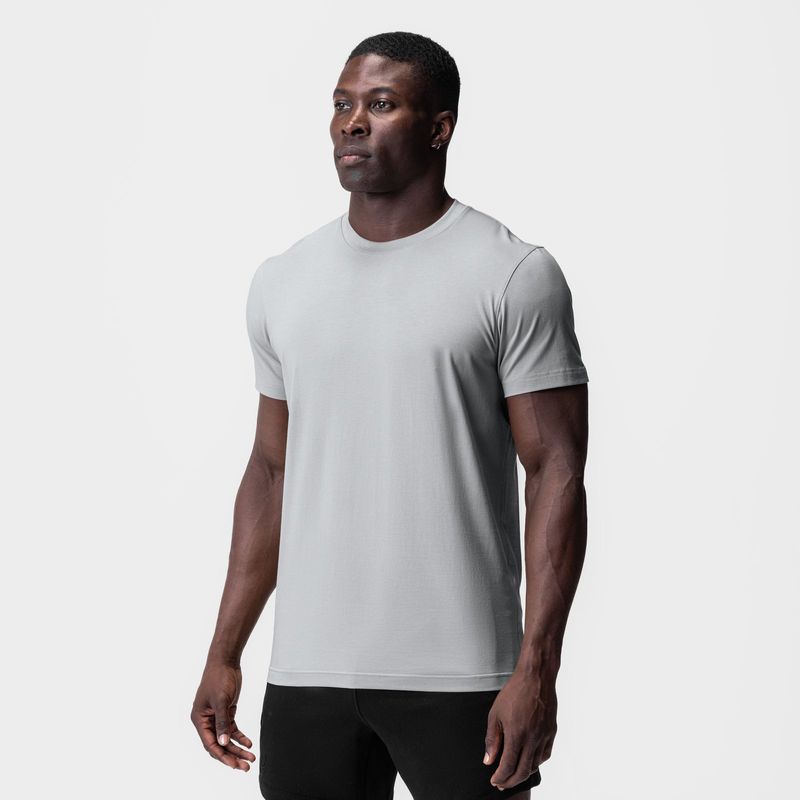 Herrenbekleidung Sommer Slim Sports Fitness Kurzarm Eisgefühl Baumwolle Polyester Elastisch Feuchtigkeitstransportierendes T-Shirt mit Rundhalsausschnitt_voghion.com