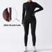 Cross-Border Autumn Winter Threaded Zipper Yoga Without Chest Pad Sports Training Tight Jumpsuit With Thumb Holes_voghion.com
