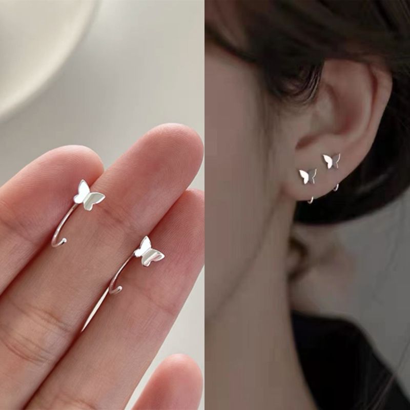Fashionable Western hole care butterfly hook, simple and small, cool style ear ring temperament, niche Instagram_voghion.com