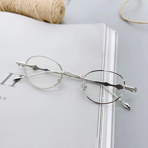 2024-es új, fém ovális, kis keretes, kék fény elleni, lapos tükörrel ellátott, divatos férfi és női Instagram stílusú napszemüveg_voghion.com