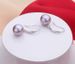 Orecchini pendenti con gancio in argento sterling da 12 mm, con perle di conchiglia rotonde, viola, confezione regalo C9_voghion.com