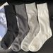 2025d M Thin Wide Vertical Striped Trendy Brand Solid Color Mid-Calf Summer Women's Versatile Long Socks_voghion.com