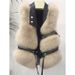 Women's Faux Fur Vest With Notched Collar & Zipper - Chic Short Puffer Jacket For Fall Winter (Khaki/Black/White) - Trendy Streetwear Outerwear_voghion.com