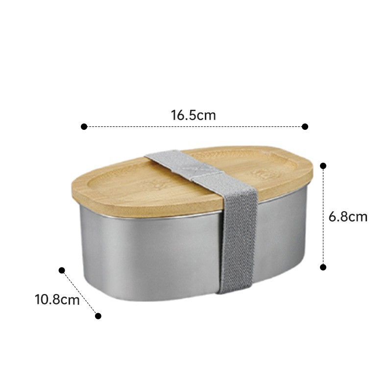 304 stainless steel lunch box with bamboo lid modern lunch box simple sealed lunch box with strap lunch box_voghion.com