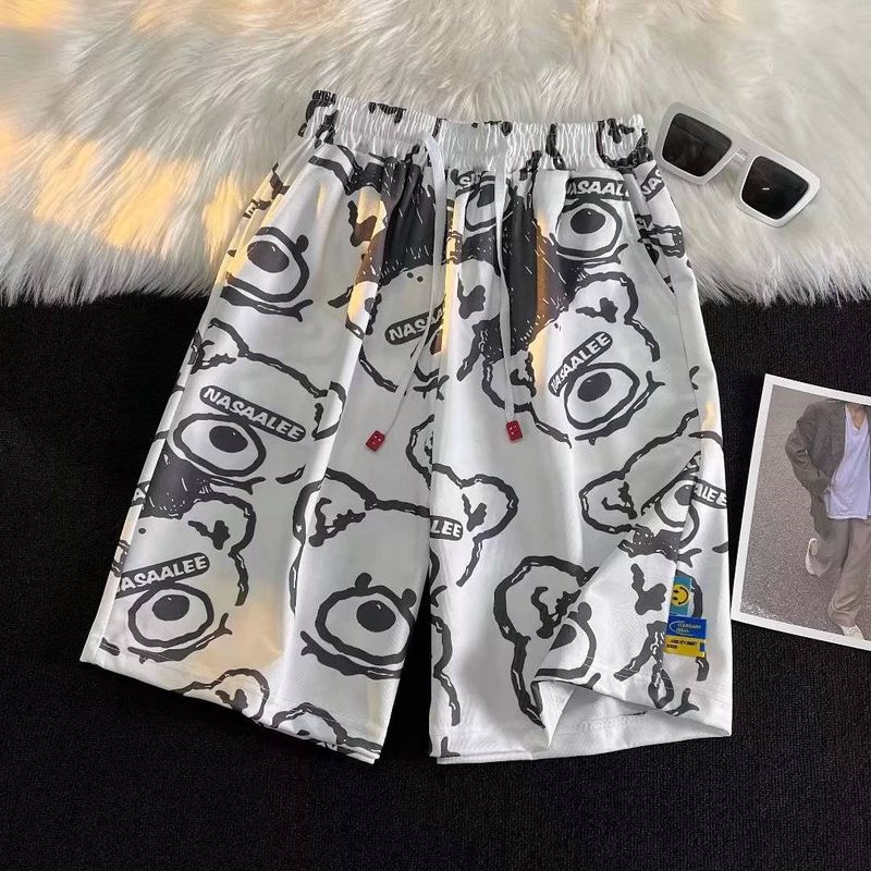 Abbigliamento uomo 2025 Estate Giovanile Nuovo Pantaloncini da tuta a nido d'ape Uomo Trendy Casual Larghi a maniche corte_voghion.com