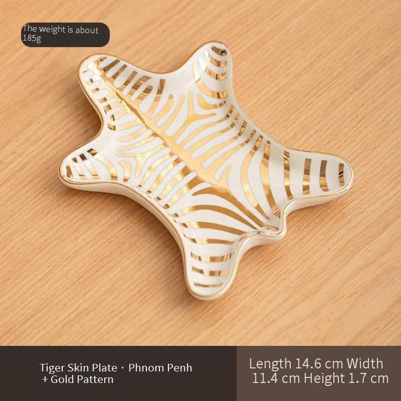 Aesthetic Ceramic Jewelry Tray - Cloud Design Striped Decorative Dish For Bathroom & Vanity Organization_voghion.com