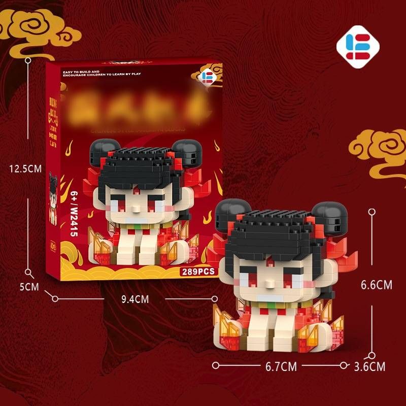 Nezha Aobing Anime Surrounding Cartoon Doll Building Block Toys Compatible With Lego Particles Children's Assembly Gift Ornaments_voghion.com