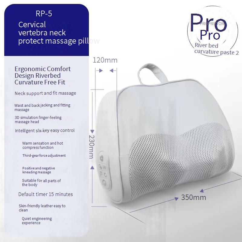 Elektrisch verwarmd nekmassagekussen met 3D-kneedpunten, instelbare intensiteit en timer voor pijnverlichting in schouders, rug en hele lichaam_voghion.com