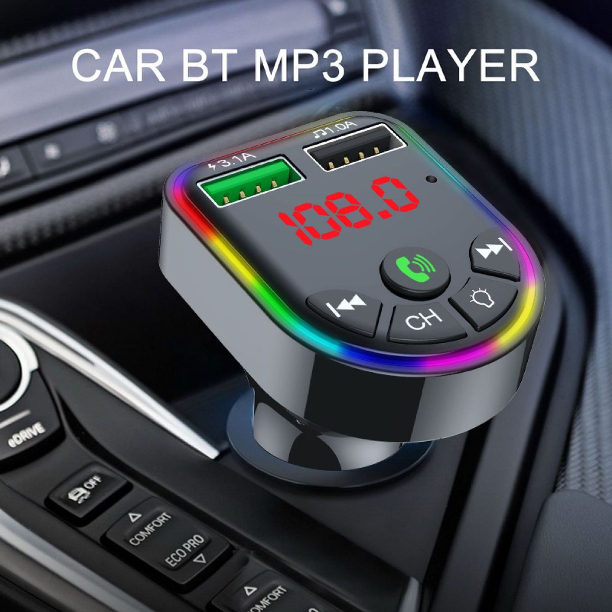 MP3-Player Bluetooth Freisprecheinrichtung Telefon Navigation Anruf Dual USB Schnelllade Auto Zubehör_voghion.com