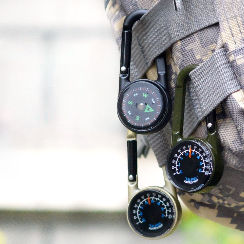 JG Outdoor-Karabinerthermometer, 2-in-1, multifunktionaler Kompasshaken, Präzision, hohe Genauigkeit_voghion.com