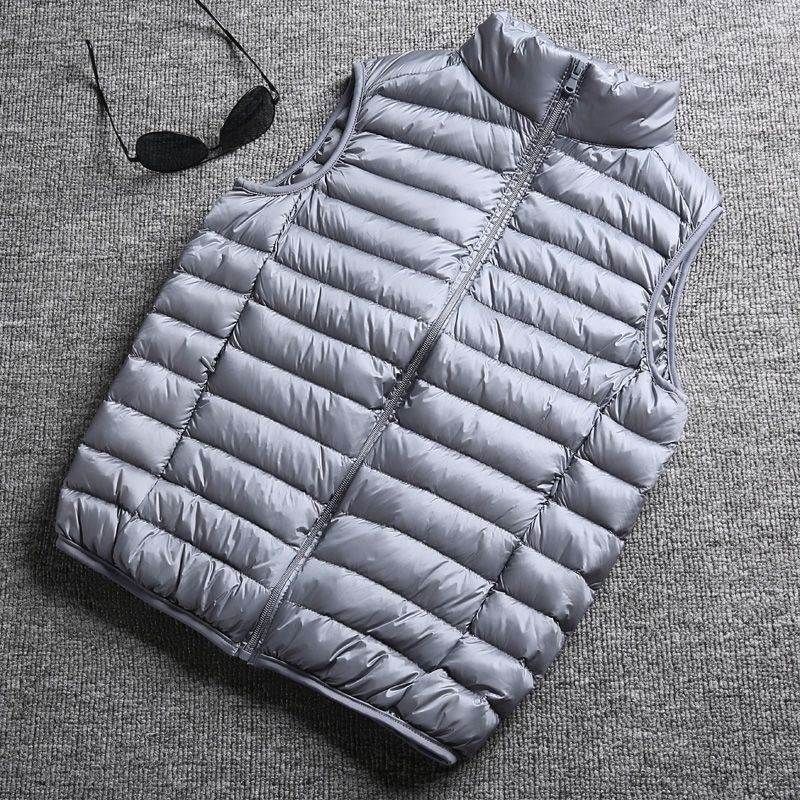 Gilet léger en coton pour homme, chaud, grande taille, tendance, col montant_voghion.com