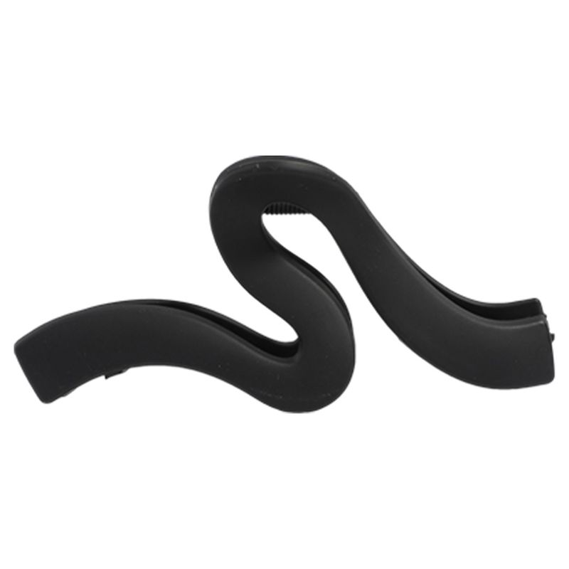 Matte Minimalist Geometric Wave Shark Clip - Stylish Back-of-Head Updo Clip With Premium Ribbon Accent_voghion.com