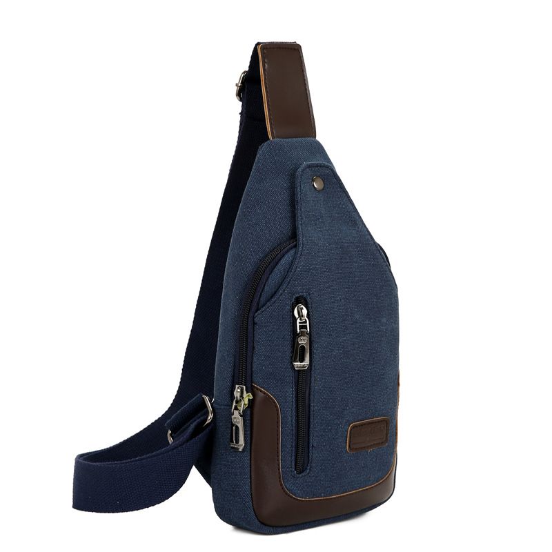 Men's Chest Bags Waist Bags Canvas Convenient Chest Bag Simple Retro Wear-resistant Large-capacity Crossbody Bag Multi-layer Leisure Chest Bag_voghion.com