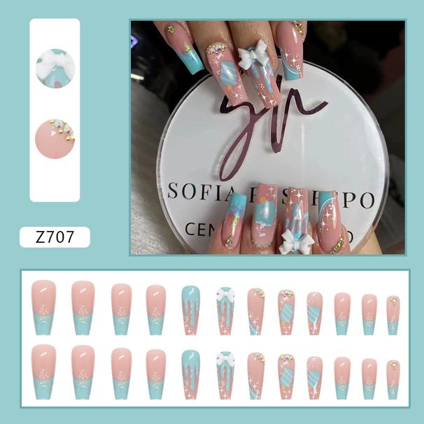 Nails Art & Tools Niedliche frische Sommer-Eiscreme-Nagelkunst Süßes Mädchen Bogen Diamant tragen Rüstung Großhandel Kleine frische Rüstung_voghion.com