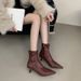 Sharp Pointed Short 2025 Fashionable Autumn And Winter New Women's High Heels Versatile Niche Design Slim Boots_voghion.com