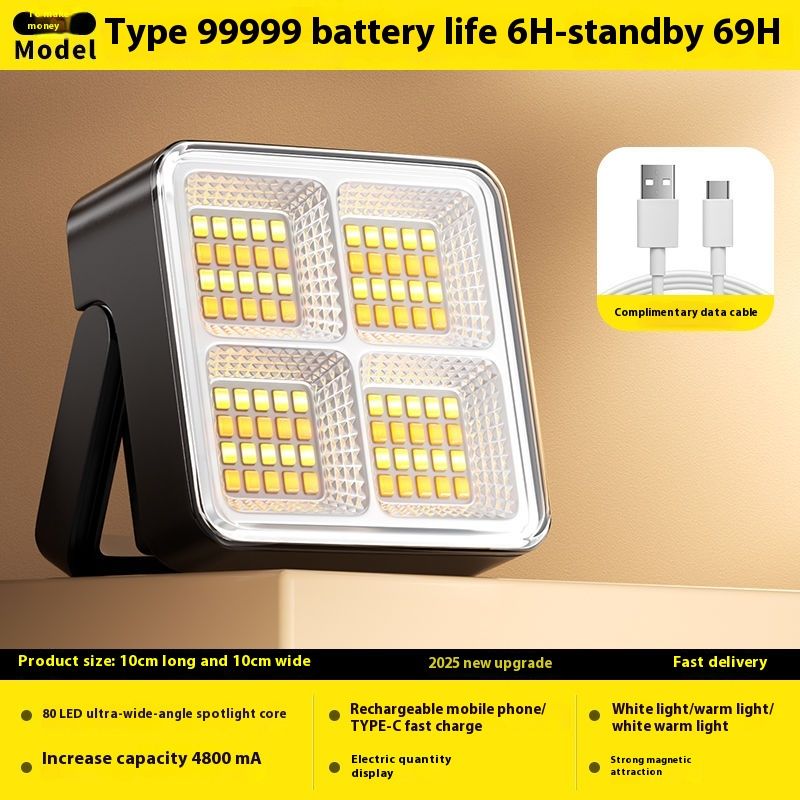 Super Bright LED Rechargeable New Solar Powered Stall Night Market Outdoor Home Long Battery Life Camping Tent Light_voghion.com