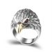 Anello aperto con aquila dominante in argento anti-Taiwan, alla moda, per uomo, con dito indice e personalità alla moda_voghion.com