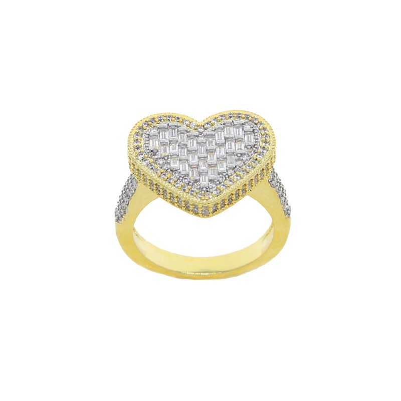 Women's Jewelry Heart Shaped Zircon Ring Fashion Trend Inlaid Zircon Ladies Ring Jewelry_voghion.com