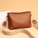 Genuine Wide Strap Crossbody Square Top Layer Cowhide Single Shoulder Soft Leather Versatile Women's Trendy Small Bag_voghion.com