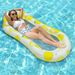 Outdoor Recreational Swimming Pool Floating Neck Backrest Water Lounge Chair New Printed Lemon Clip Net Adult Inflatable Floating Row_voghion.com