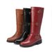 Round Toe Flat Heel High For Women With Belt Buckle, Plus Size Riding Boots_voghion.com