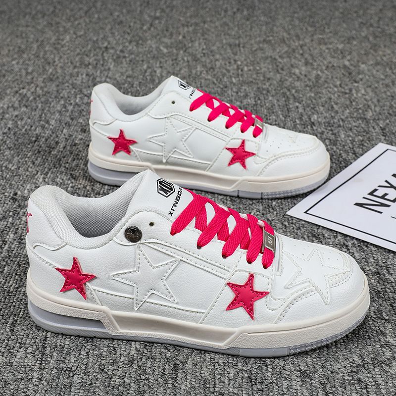 Spring and summer new chic pentagram contrasting thick soled sports for students, breathable shoes_voghion.com