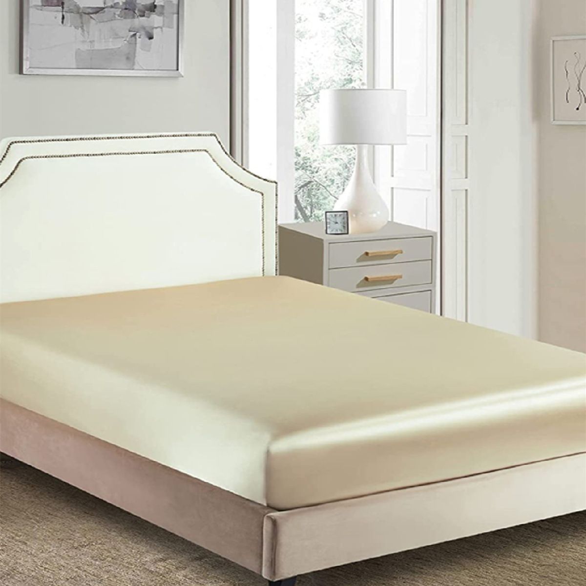 Summer Satin Mattress Protector Fitted Sheet Style Cooling Waterproof Bed Cover For Memory Foam Spring Mattresses_voghion.com