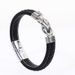 Bracciale da uomo in pelle PU con chiusura magnetica intrecciata, bracciale punk in lega geometrica_voghion.com