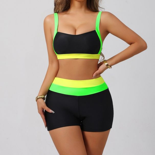 Schicker, grenzüberschreitender, europäisch-amerikanischer, lässiger zweiteiliger Color-Block-Bikini-Badeanzug TK367_voghion.com