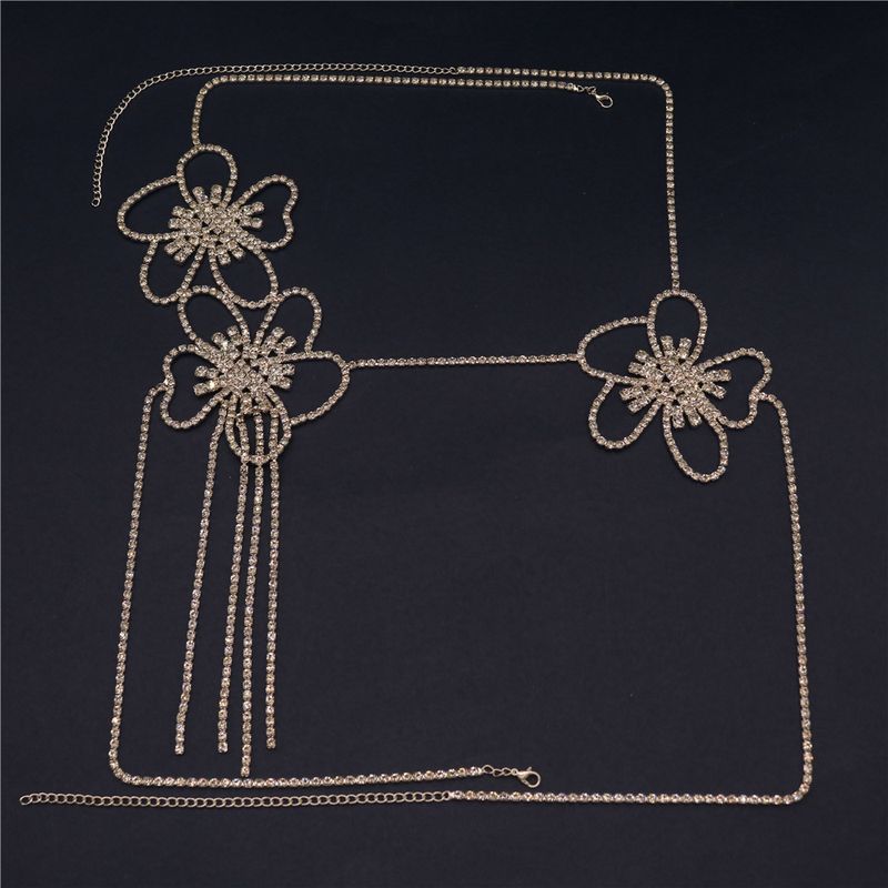 Personalized luxury rhinestone hollow flower shaped chest sexy fashion bikini nightclub body chain accessories for women_voghion.com