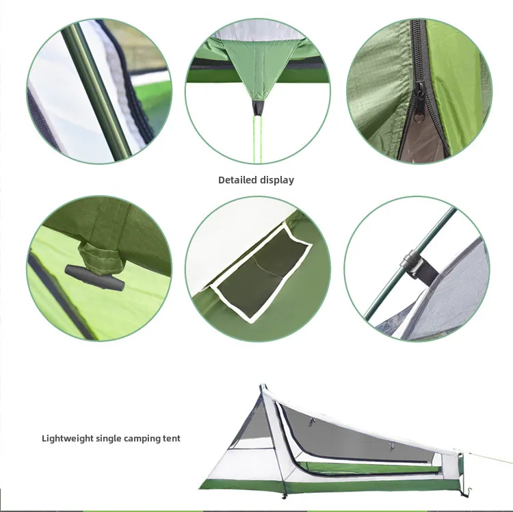 New mountaineering solo tent Outdoor camping sports equipment waterproof camouflage pyramid camping tent_voghion.com