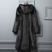 Luxury Faux Mink Fur Coat For Women, Long Hooded Winter Coat With Elegant Embroidery, Plus Size Available In Black & Brown_voghion.com