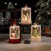 Christmas LED Water-Filled Candle Lantern Decor - Snowman & Tree & Santa Figurine Tabletop Decoration For Holiday Home Party Gift_voghion.com