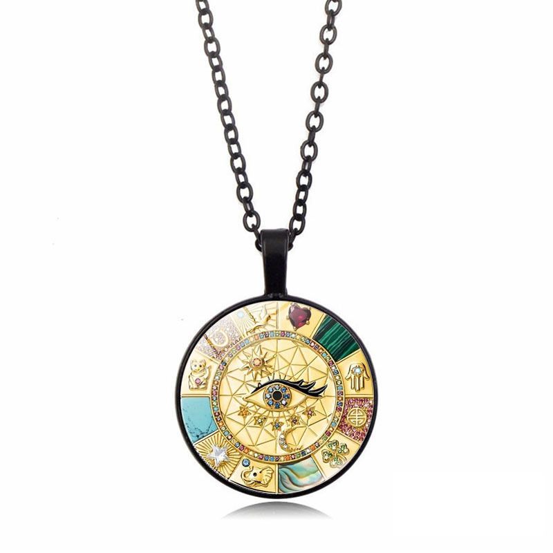 Amulet Magic Lucky Symbol Evil Eye Pendant Necklace Women's Jewelry Sweater Chain_voghion.com