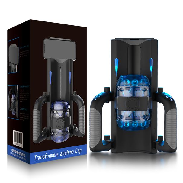 Masturbatore maschile TD Automatic Cup, 10, modalità spinta e vibrazione, funzione di riscaldamento con supporto per telefono, Stroker, sesso per adulti_voghion.com